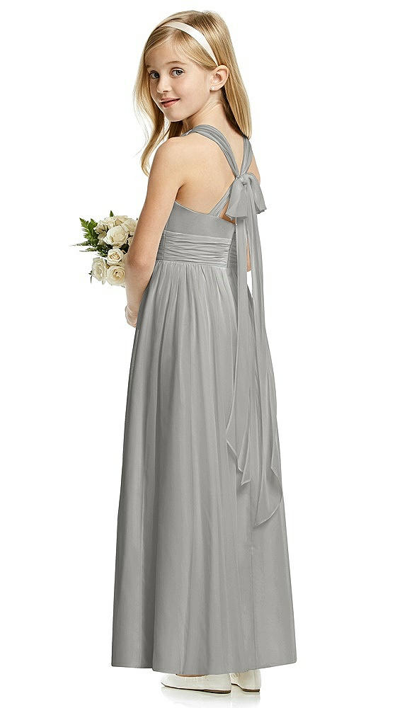 Back View - Chelsea Gray Flower Girl Dress FL4054