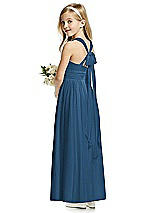 Rear View Thumbnail - Dusk Blue Flower Girl Dress FL4054
