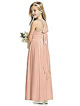 Rear View Thumbnail - Pale Peach Flower Girl Dress FL4054