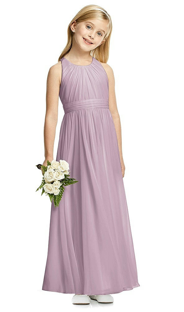 Front View - Suede Rose Flower Girl Dress FL4054