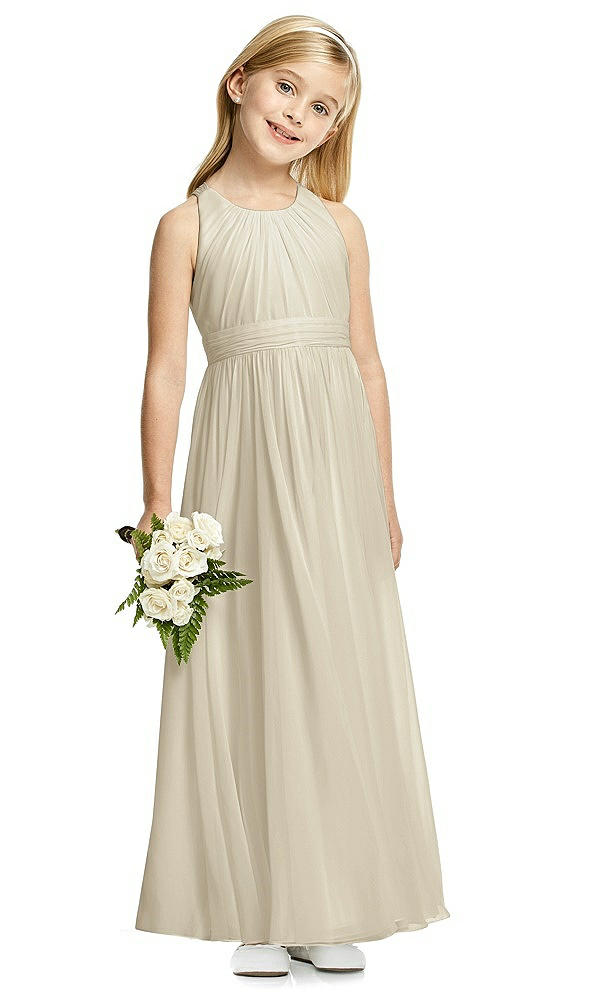 Front View - Champagne Flower Girl Dress FL4054
