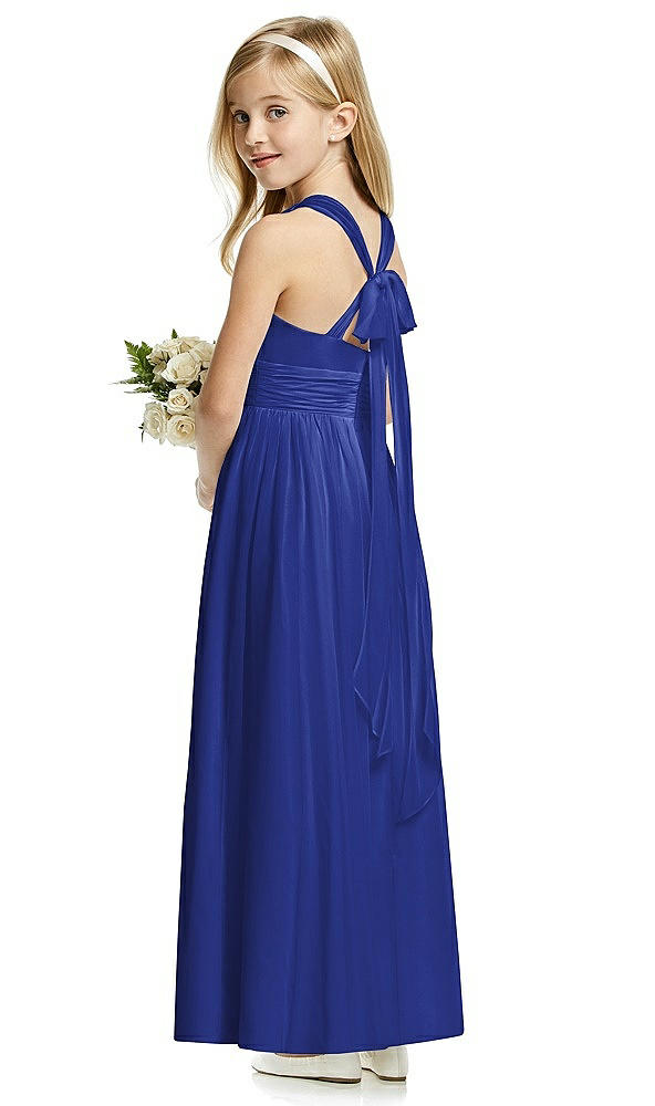 Back View - Cobalt Blue Flower Girl Dress FL4054