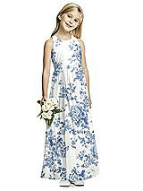 Front View Thumbnail - Cottage Rose Dusk Blue Flower Girl Dress FL4054