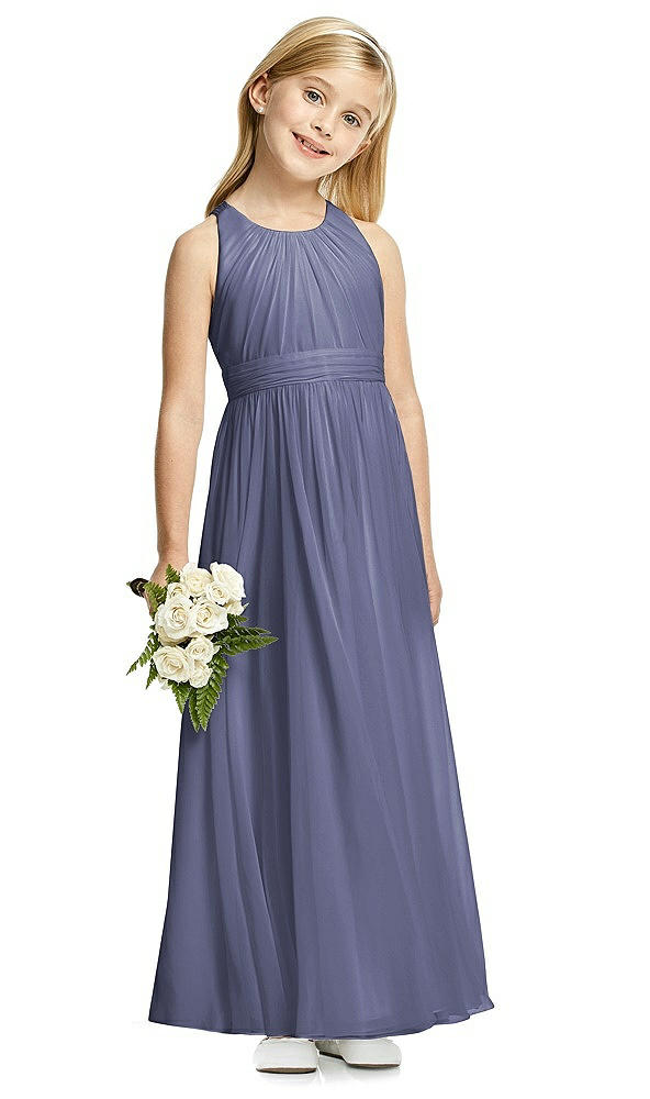 Front View - French Blue Flower Girl Dress FL4054