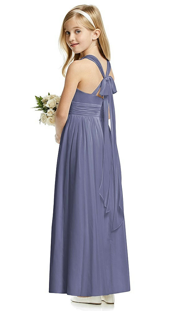 Back View - French Blue Flower Girl Dress FL4054