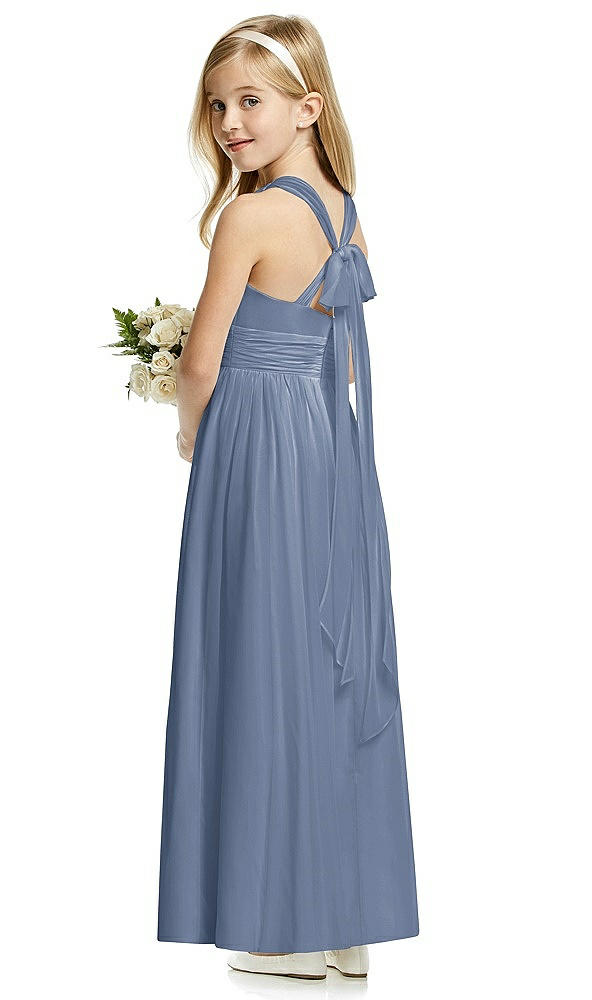 Back View - Larkspur Blue Flower Girl Dress FL4054