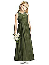 Front View Thumbnail - Olive Green Flower Girl Dress FL4054