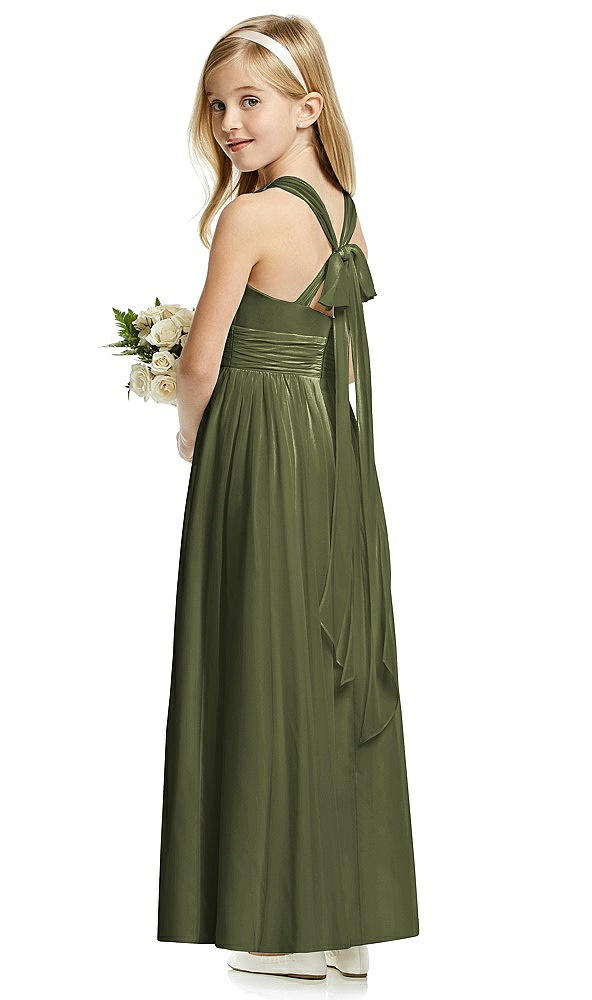 Back View - Olive Green Flower Girl Dress FL4054