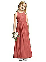 Front View Thumbnail - Coral Pink Flower Girl Dress FL4054