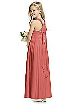 Rear View Thumbnail - Coral Pink Flower Girl Dress FL4054