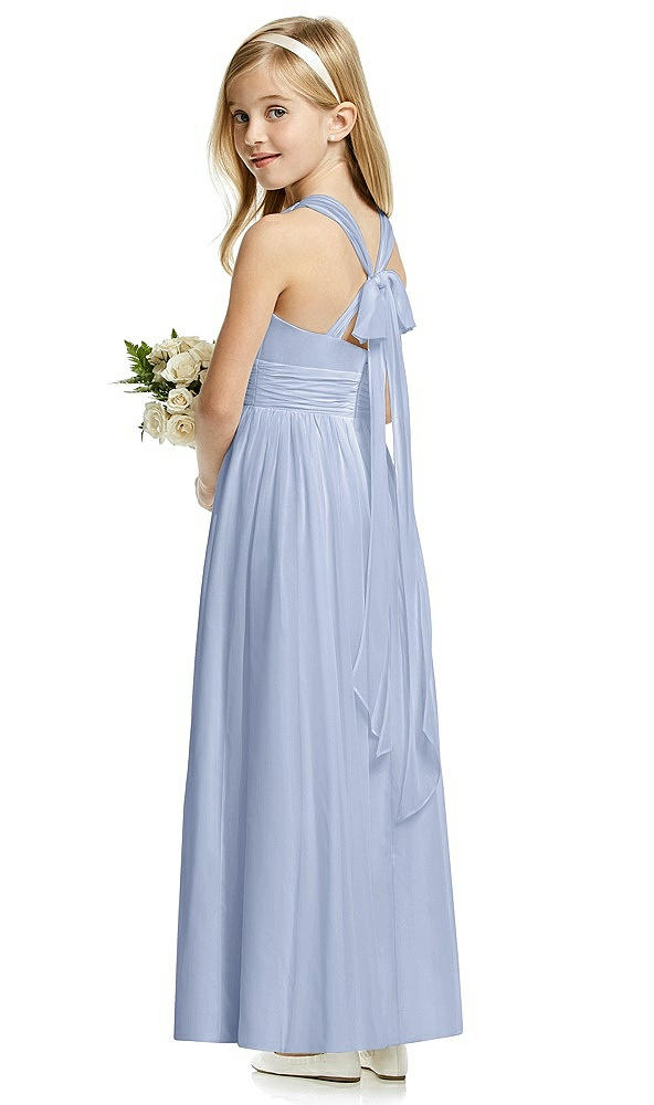 Back View - Sky Blue Flower Girl Dress FL4054