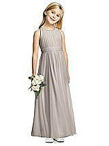 Front View Thumbnail - Taupe Flower Girl Dress FL4054