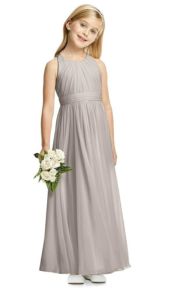Front View - Taupe Flower Girl Dress FL4054