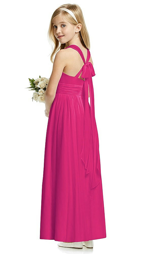 Back View - Think Pink Flower Girl Dress FL4054