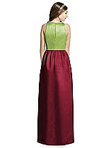 Rear View Thumbnail - Burgundy & Mojito Dessy Collection Junior Bridesmaid Dress JR536