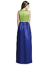 Rear View Thumbnail - Cobalt Blue & Mojito Dessy Collection Junior Bridesmaid Dress JR536