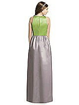 Rear View Thumbnail - Cashmere Gray & Mojito Dessy Collection Junior Bridesmaid Dress JR536