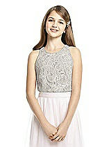 Front View Thumbnail - Charcoal Gray & Oyster Dessy Collection Junior Bridesmaid Top JRT538