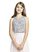 Front View Thumbnail - Classic Blue & Oyster Dessy Collection Junior Bridesmaid Top JRT538