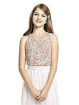 Front View Thumbnail - Tangerine Tango & Oyster Dessy Collection Junior Bridesmaid Top JRT538