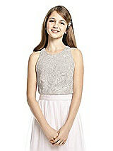 Front View Thumbnail - Topaz & Oyster Dessy Collection Junior Bridesmaid Top JRT538