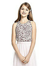 Front View Thumbnail - Bordeaux & Oyster Dessy Collection Junior Bridesmaid Top JRT538