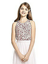Front View Thumbnail - Burgundy & Oyster Dessy Collection Junior Bridesmaid Top JRT538