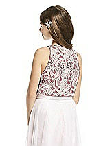 Rear View Thumbnail - Burgundy & Oyster Dessy Collection Junior Bridesmaid Top JRT538