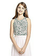 Front View Thumbnail - Hunter Green & Oyster Dessy Collection Junior Bridesmaid Top JRT538