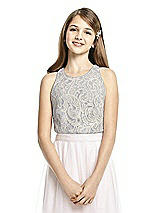 Front View Thumbnail - Larkspur Blue & Oyster Dessy Collection Junior Bridesmaid Top JRT538