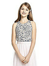 Front View Thumbnail - Midnight Navy & Oyster Dessy Collection Junior Bridesmaid Top JRT538