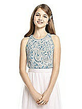 Front View Thumbnail - Ocean Blue & Oyster Dessy Collection Junior Bridesmaid Top JRT538