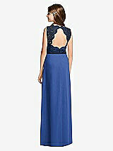 Rear View Thumbnail - Classic Blue & Midnight Navy Dessy Junior Bridesmaid Dress JR540