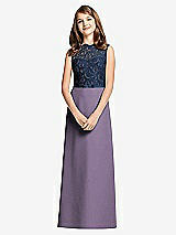 Front View Thumbnail - Lavender & Midnight Navy Dessy Junior Bridesmaid Dress JR540