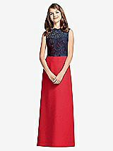 Front View Thumbnail - Parisian Red & Midnight Navy Dessy Junior Bridesmaid Dress JR540