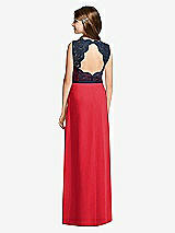 Rear View Thumbnail - Parisian Red & Midnight Navy Dessy Junior Bridesmaid Dress JR540