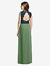 Rear View Thumbnail - Vineyard Green & Midnight Navy Dessy Junior Bridesmaid Dress JR540