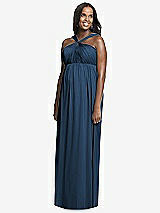 Front View Thumbnail - Sofia Blue Dessy Collection Maternity Bridesmaid Dress M431
