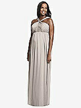 Front View Thumbnail - Taupe Dessy Collection Maternity Bridesmaid Dress M431