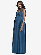 Front View Thumbnail - Dusk Blue Dessy Collection Maternity Bridesmaid Dress M433