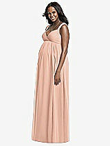 Front View Thumbnail - Pale Peach Dessy Collection Maternity Bridesmaid Dress M433