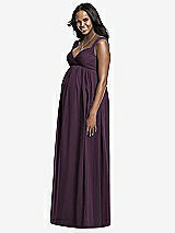 Front View Thumbnail - Aubergine Dessy Collection Maternity Bridesmaid Dress M433
