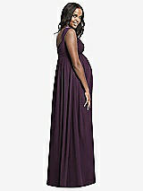 Rear View Thumbnail - Aubergine Dessy Collection Maternity Bridesmaid Dress M433
