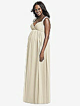 Front View Thumbnail - Champagne Dessy Collection Maternity Bridesmaid Dress M433