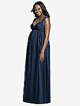 Front View Thumbnail - Midnight Navy Dessy Collection Maternity Bridesmaid Dress M433
