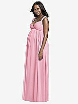 Front View Thumbnail - Peony Pink Dessy Collection Maternity Bridesmaid Dress M433