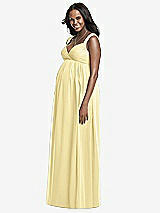 Front View Thumbnail - Pale Yellow Dessy Collection Maternity Bridesmaid Dress M433