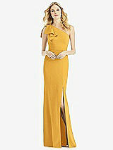 Alt View 1 Thumbnail - NYC Yellow Bowed One-Shoulder Trumpet Gown