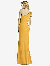 Alt View 2 Thumbnail - NYC Yellow Bowed One-Shoulder Trumpet Gown