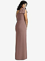 Rear View Thumbnail - Sienna Bowed One-Shoulder Trumpet Gown